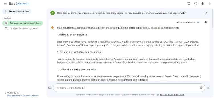 Google Bard chat Google Bard chat