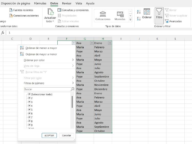 Filtro Excel Filtro Excel