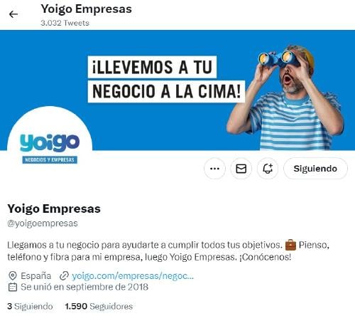 Twitter de Yoigo Empresas Twitter de Yoigo Empresas