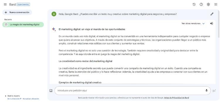 Google Bard chat Google Bard chat