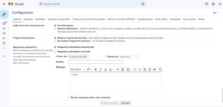 Programar respuesta automática de Gmail Programar respuesta automática de Gmail