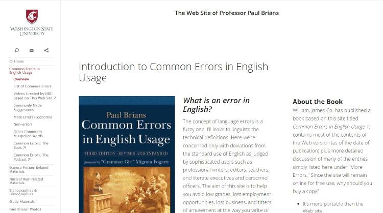 common errors in english