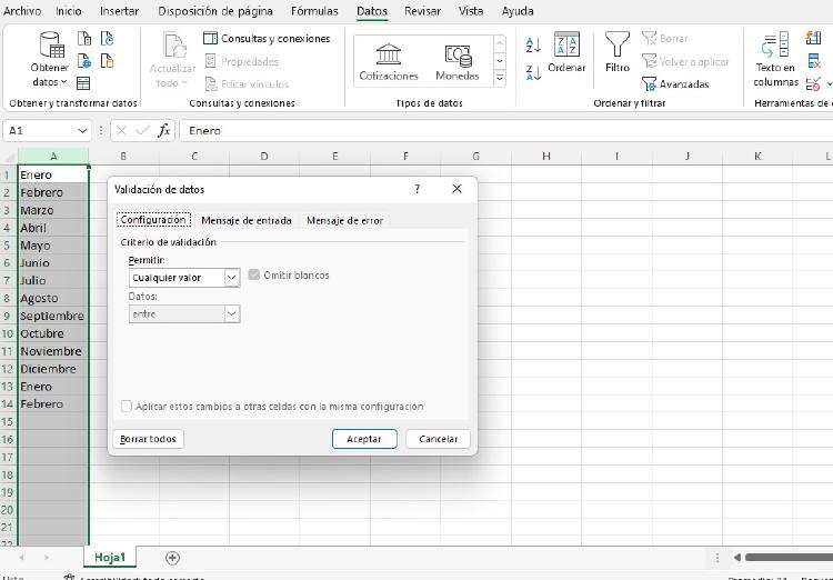 Validación de datos Validación de datos