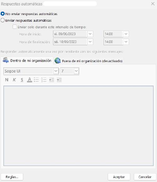Programar respuesta automática en Outlook Programar respuesta automática en Outlook